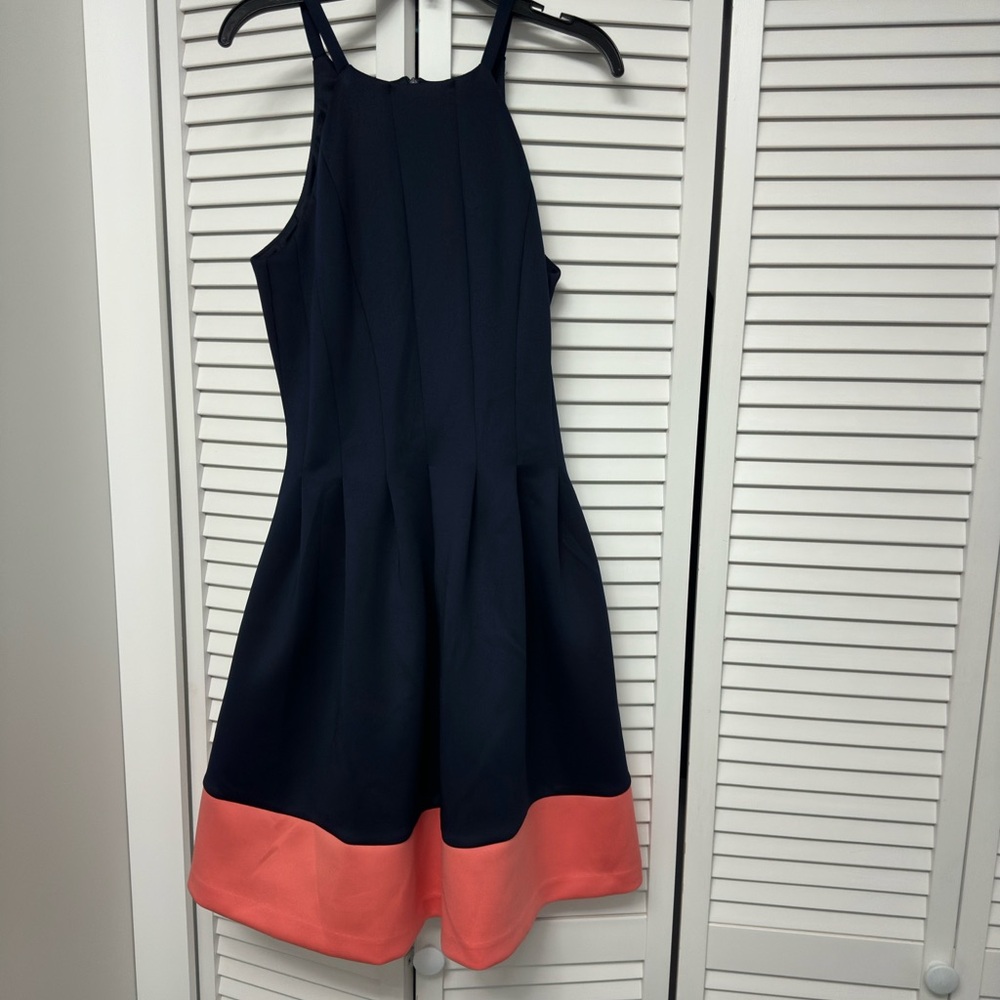 Sleeveless fit and flare cocktail dress.